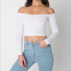 Long sleeve off the shoulder crop top